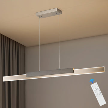 LED Linear Pendant Light 52in Brushed Nickel Chandelier Dimmable