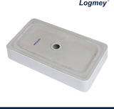 24" Bathroom Sink Dorp in 24x14 Large White Vessel Sink for Bathroom Porcelain Rectangule Ceramic Modern