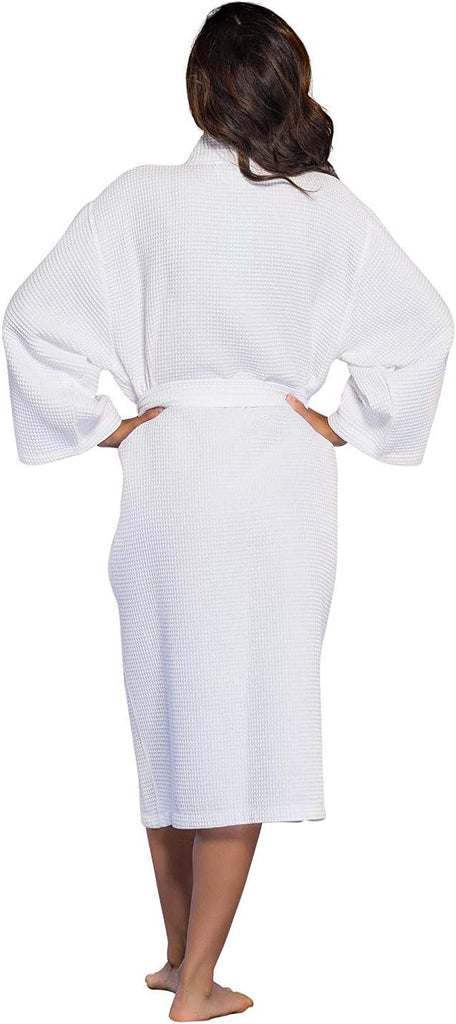 Embroidered and Monogrammed Bathrobes for Women | Lightweight Long Waffle Kimono Unisex Spa Robe