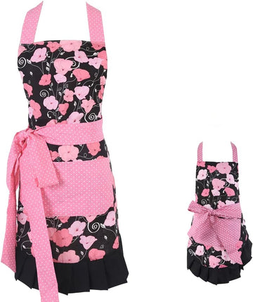 Kitchen Aprons for Women,Heavy Duty Aprons for Cooking, Baking, BBQ and Gardening