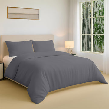 3 Pc 100% Viscose derived from Bamboo Duvet Cover Set Oversized King Size Cooling Silky Soft Luxury Bedding for Hot