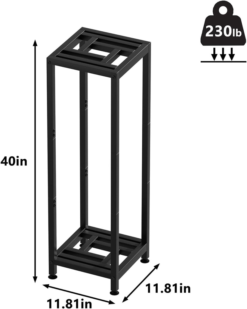 Metal Plant Stand, 2-Tier Indoor Outdoor Flower Pot Holder, 40*11.81*11.81 Inch, 230 lb Capacity, Adjustable Feet