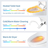 Smart Toilet with Built-In Bidet, Modern One-Piece Design with Tank, Heated Seat, Instant Warm Water, Pump-Assisted Auto Flush, Foot Sensor Operation, Air Dryer, Night Light, Digital Display