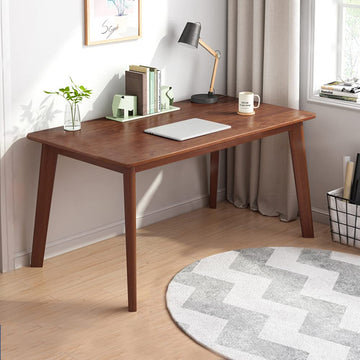Simple Wooden Writing Desk - 47" W PC Laptop Computer Table, Walnut