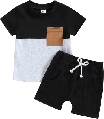 Infant Toddler Baby Boy Summer T Shirt Shorts Outfits Short Sleeve Tee Tops Clothes Set