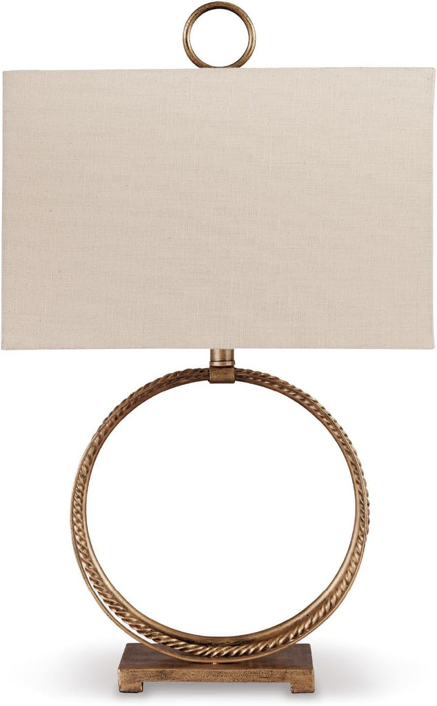 Signature Design by Ashley Mahala Traditional 28" Braided Metal Round Single Table Lamp, 3-Way Switc