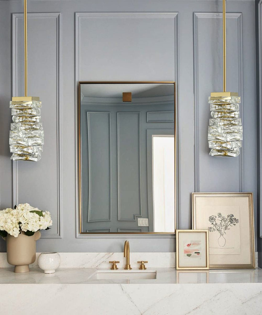 Modern Gold Mini K9 Crystal Pendant Light, Integrated Fixture