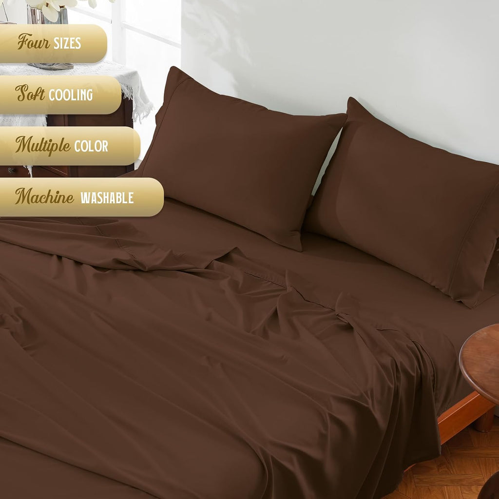 Twin Sheet Set,3 Pieces Hotel Luxury Breathable Soft Microfiber Bedsheets, Anti Pilling Deep Pockets Easy Care Bed - Set of 3