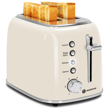 Toaster 2 Slice, Retro Extra-Wide Slot, Cream White