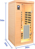 1 Person Low EMF FAR Infrared Sauna, Canadian Hemlock Home Saunas, 6 Heating Panels Personal Sauna Room,1460watt Indoor Saunas with LED Reading Lamp, LCD Display-Control, Bluetooth Speakers A129-B0D7RT1DXQ