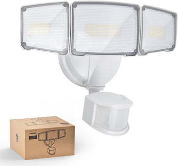 72W 7400LM LED Security Lights w/PIR Motion Sensor Outdoor, 5000K Daylight Dusk to Dawn Aluminum Flood Light, 3