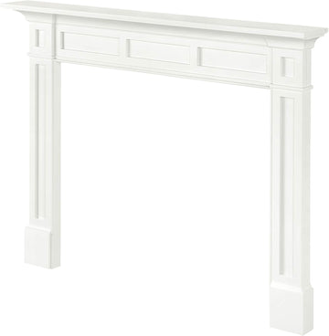 Furniture for Your Fireplace, Premium Grade A MDF Mantel Surround, Crisp White Paint, Interior Opening 56"