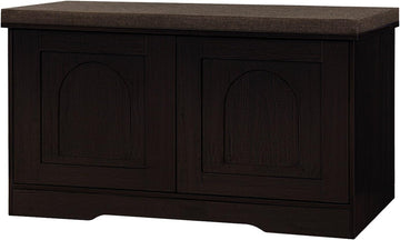 Shoe Storage Bench with Cushion, Entryway Bench with Seat & Doors | 2-Tier Shoe Cabinet Bench Fits 6 Pairs