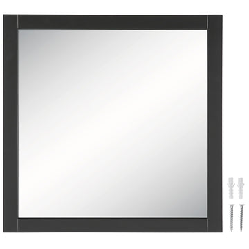 Shorewood Square Framed Mirror, 30", Matte Black