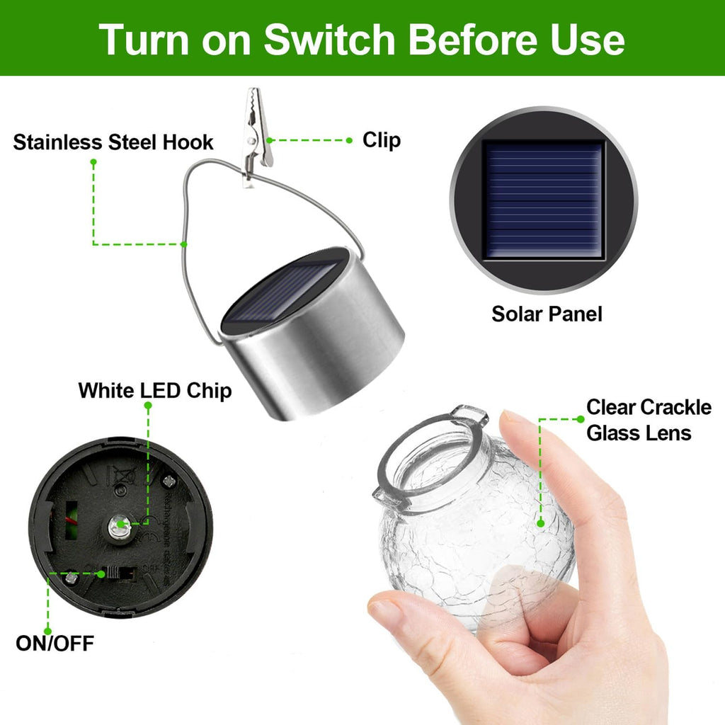 Solar Outdoor Lights Decorative 12 Pack, Hanging Solar Garden Lights Waterproof
