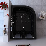 Whirlpool Bathtub Hot Tub Black with Double Pump 2 persons AMALFI with Heater