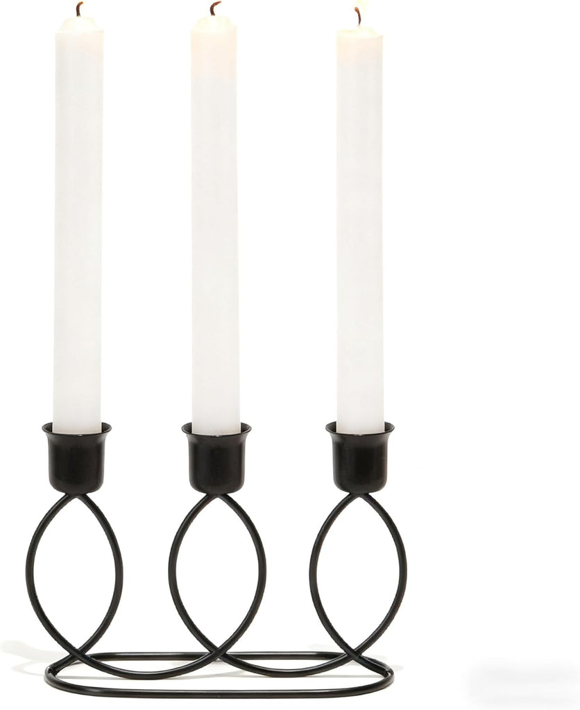 Black Candelabra Metal Candle Holders - 3 Arm Candlestick Holder for Theme Party Table Centerpiece Decoration Dining