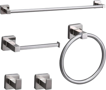 5 Piece Bathroom Hardware Accessories Set Brushed Nickel,24 Inch Towel Bar Set,Towel Rack Set,Bathroom Towel Holder