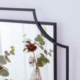 Black Wall Mirror , 36''X24'' Black Bathroom Mirror with Metal Frame, Antique Decorative Mirror Decor