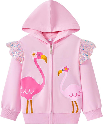 Baby Girl Zip-up Jacket Rainbow Unicorn Cotton Hoodie Sweatshirt Toddler Fall Coat Kids Winter Outfits Outerwear