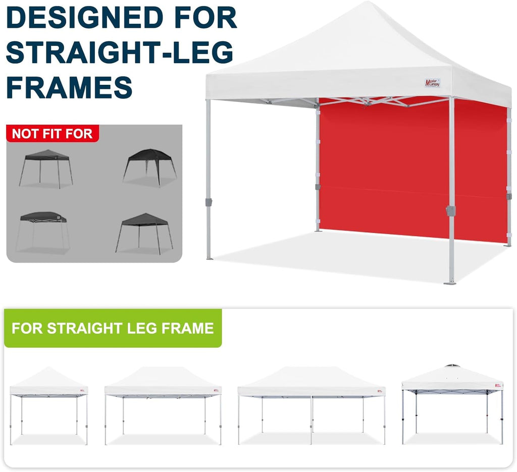 12x12 Pop Up Canopy Sidewall Only 1-Pack Red