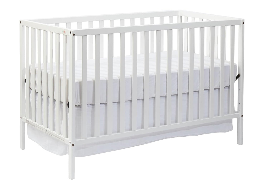 3 in 1 Convertible Baby Crib, White