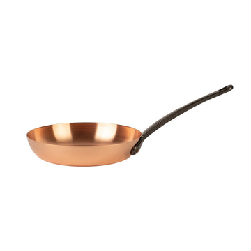 Pure copper frying pan Ø 9.5 in, thick-walled | skillet made of solid copper without coating (Medium)