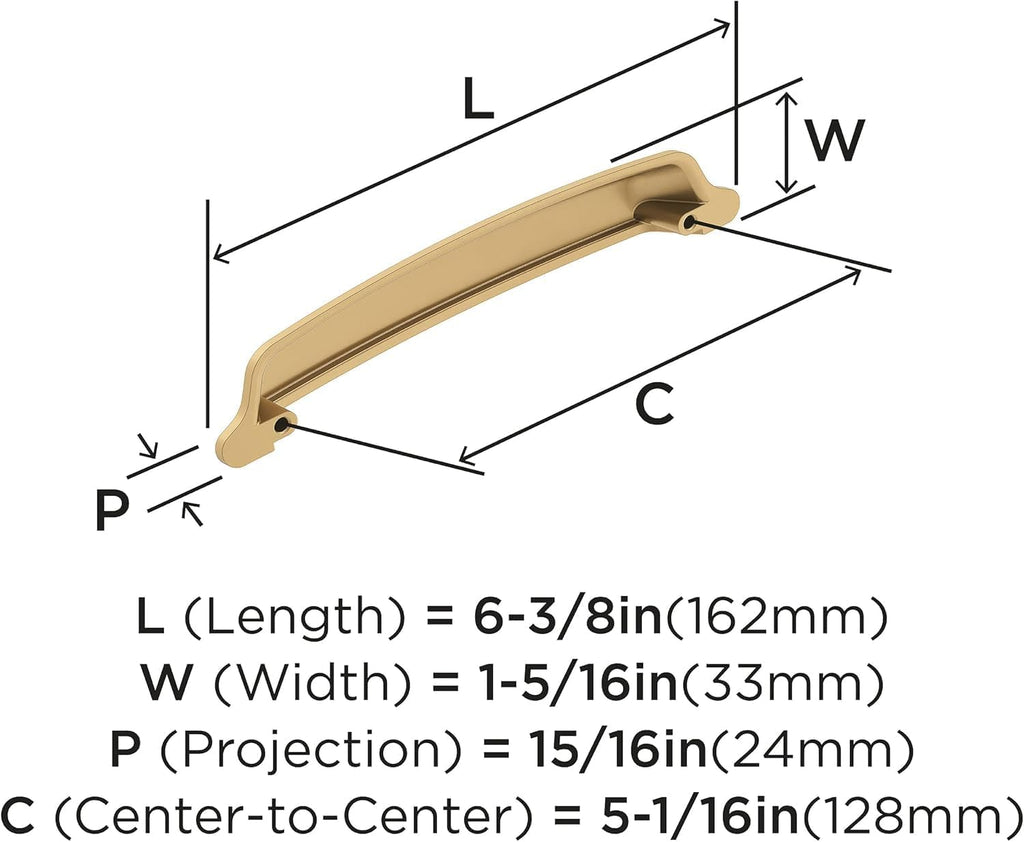 | Cabinet Cup Pull | Champagne Bronze | 5-1/16 inch (128 mm) Center-to-Center | Stature | 1 Pack | Drawer Pull |