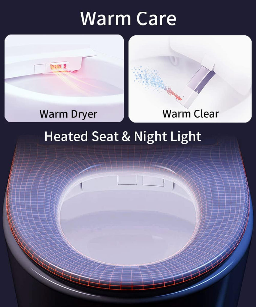 DP7 Smart Toilet with Bidet Built in,Auto Open/Close,Heated Seat,Automatic Flush Bidet Toilet,Night