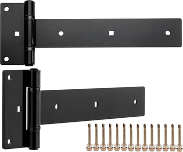 12 Inch Heavy Duty T Strap Hinges, Thickened Solid Steel