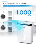 1000 Sq. Ft. Dehumidifier for Home, Bedroom and Basement, Up To 9 Pints Per Day, ENERGY STAR Certified, 3.3
