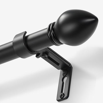 Curtain Rods for Windows 16 to 48 inches, Curtain Rod Max Adjustable Length to 60 in, Drapery Rod 1 inch Diameter