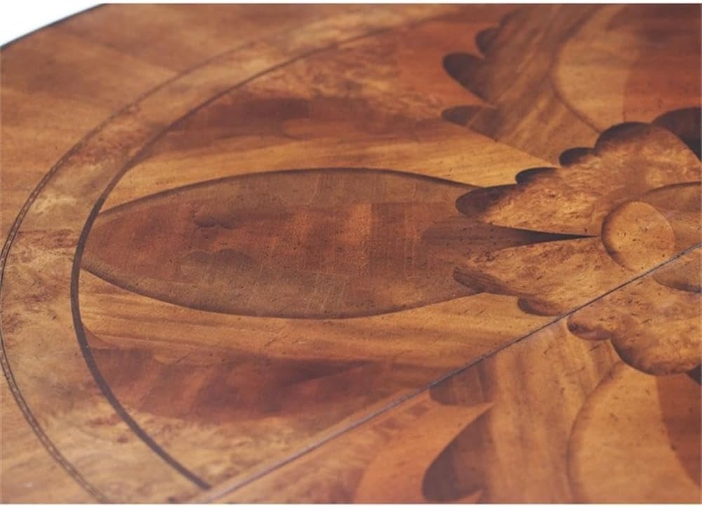 Traditional Round Wood Dining Table, Classic Chestnut Finish, 30.50" H x 84" W x 60" D, Intricate Pedestal Base