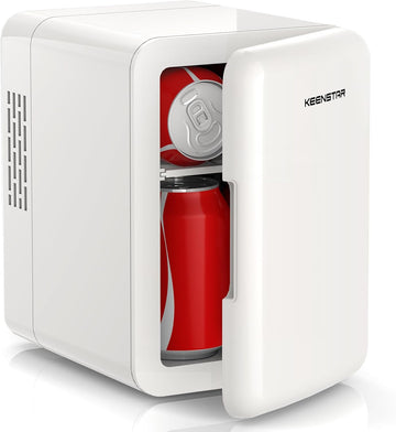4L Mini Fridge for Skincare & Food, 110V/12V Cooler & Warmer Portable Refrigerator for Bedroom, Office, Car, Dorm