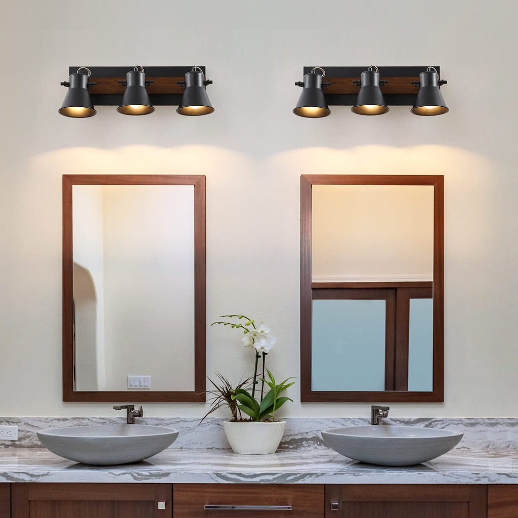Track Lighting Kit,Black Semi Flush Mount Ceiling Light with 3 Rotatable Light Heads,Modern Farmhouse
