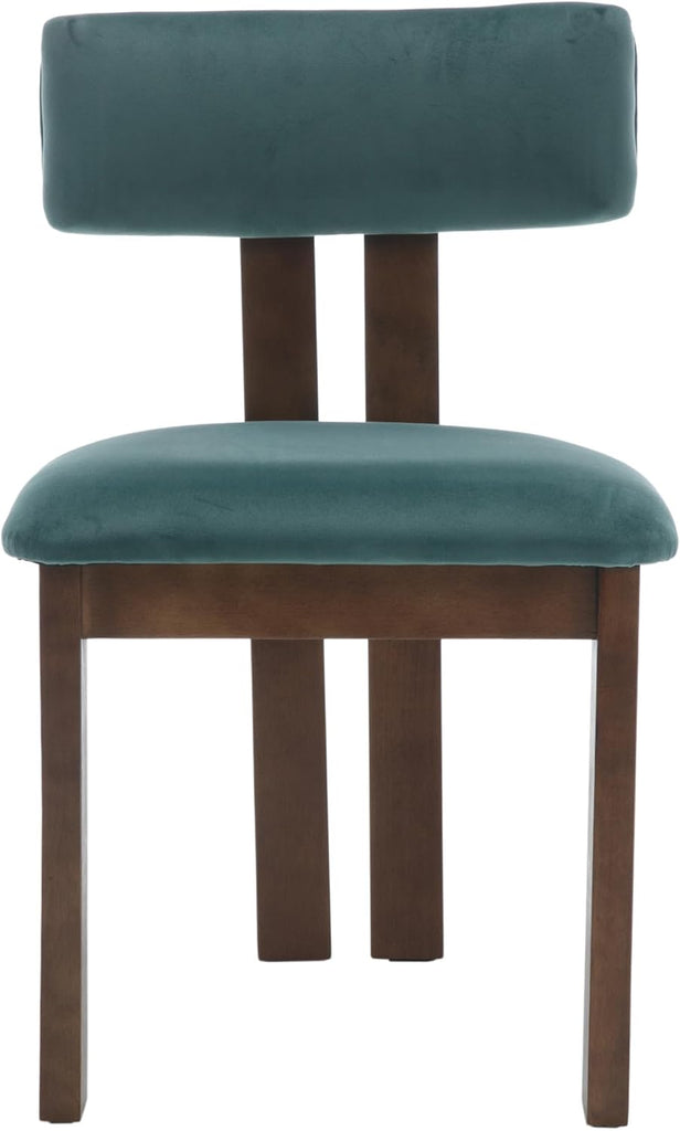 Velvet Dining Chairs Set of 4, Modern Upholstered Wood Dining Chairs for Kitchen or Dining Room, Green
