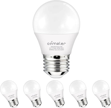 Small Light Bulb 6 Watts Warm White Light 2700K, 60 Watts Globe Light Bulb Equivalent, E26 Standard Screw Base