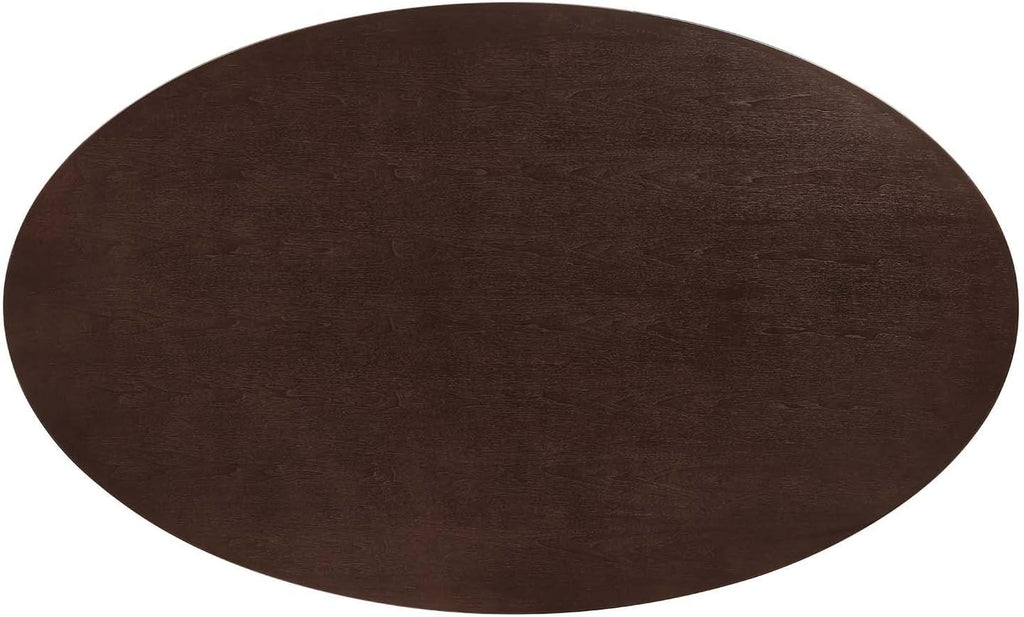 Inspired Saarinen Style Tulip Oval Pedestal Dining Table — Black Cherry Walnut, 78″ Oval