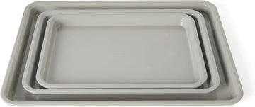 Legacy Cookie Sheet Set, 3-Piece Nonstick Sheets 18 15 13 Inch Cookie Sheet, Metal Sheet, Taupe, PFOA-Free for Even