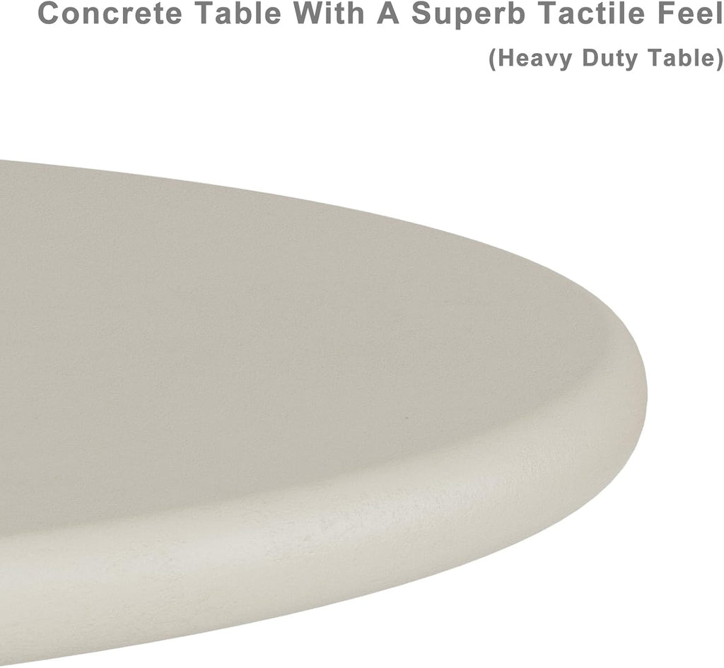 Modern Round Dining Table for 4, Circle Dining Room Table 44.5" with Matte Gray Concrete, Pedestal Dining Table for