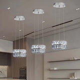 Modern Crystal Chandelier for Dining Room Luxury Silver Crystal Chandelier for Living Room Dimmable LED 11.8" Ring Pendant Light Adjustable Dimmable 2700k-6000k A122-B0D83PB558