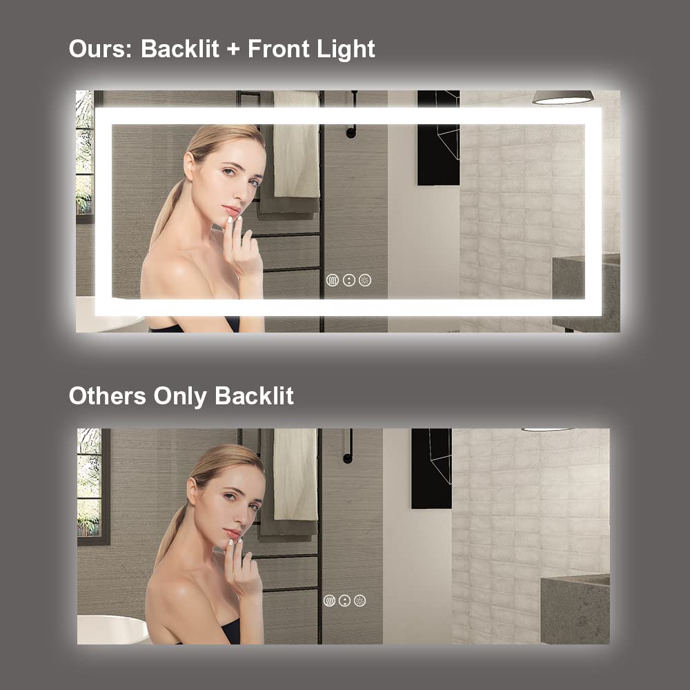 LED Bathroom Mirror, 72"X32" with Front Light and Backlit