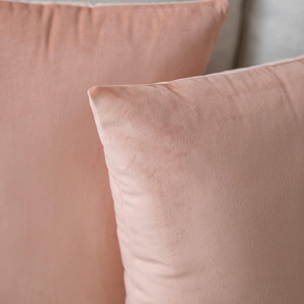 Set of 2 Dusty Rose Colored Solid Velvet Throw Pillow Covers, Cozy Soft Accent Pillow Cases