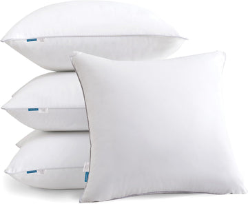 18"x18" Pillow Inserts () - 100% Cotton Cover, Square Throw Pillow Inserts for Couch, Sofa, Bed - Decorative - Set of 4