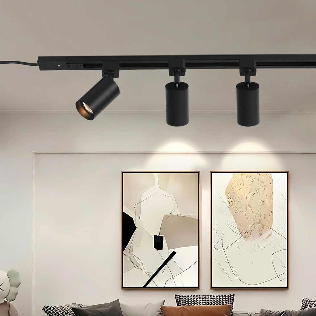 Plug in Track Lighting with Power Cord, 5-Light LED Track Lighting Kit with 39in Rail, Modern Kitchen GU10 Track