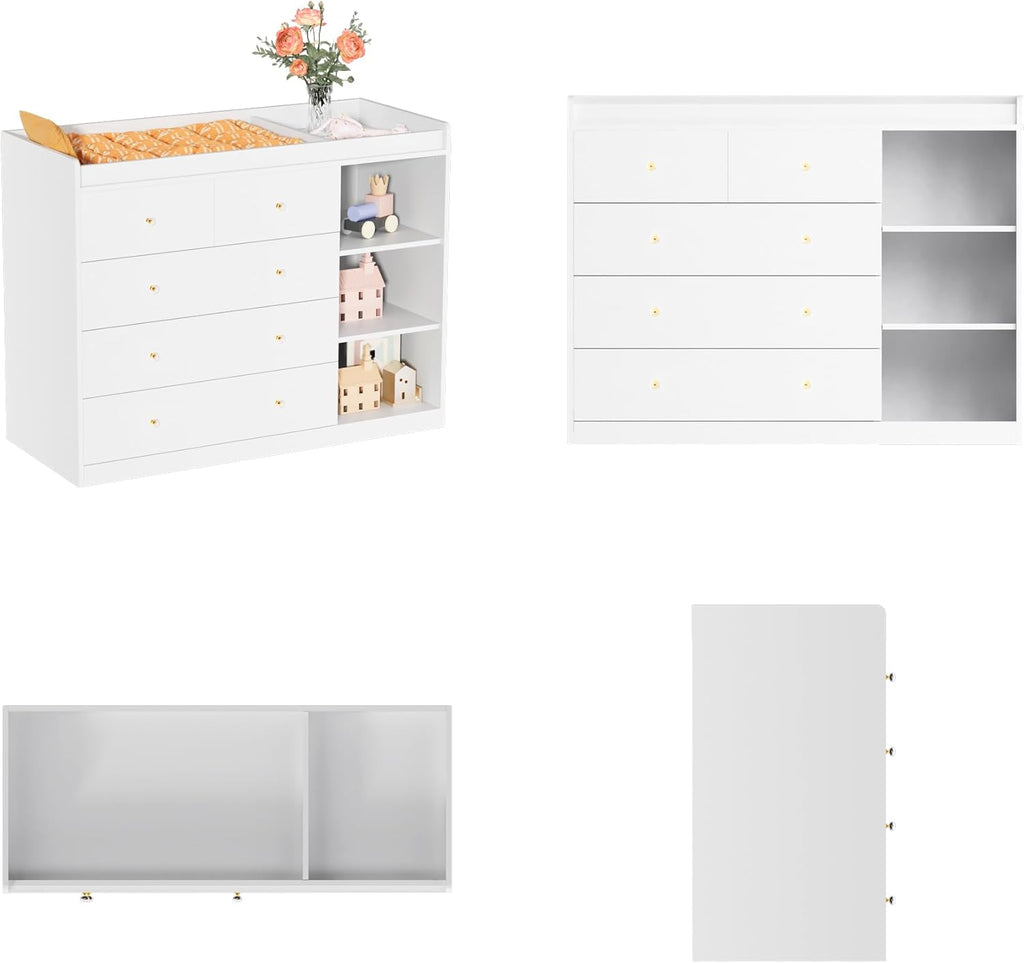 Nursery Dresser Changing Table Dresser with Changing Top for Kid's Room