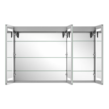 47.6 x 31.8 Inch LED Medicine Cabinet with Outlets, Lighted Medicine Cabinet, 3 Colors Light & Dimmable, Fast &Safe