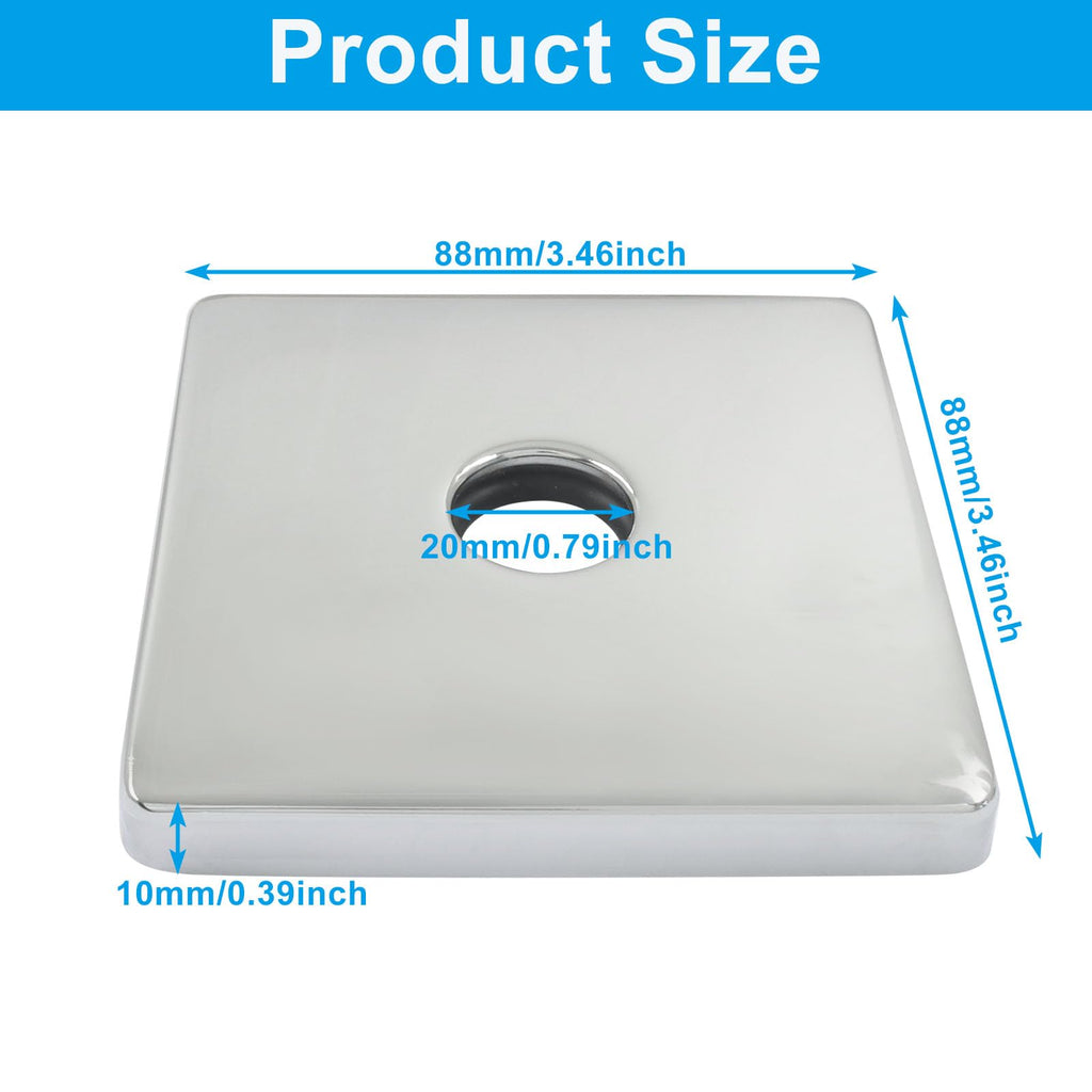 3.5 Inch Square Shower Flange Cover, Chrome