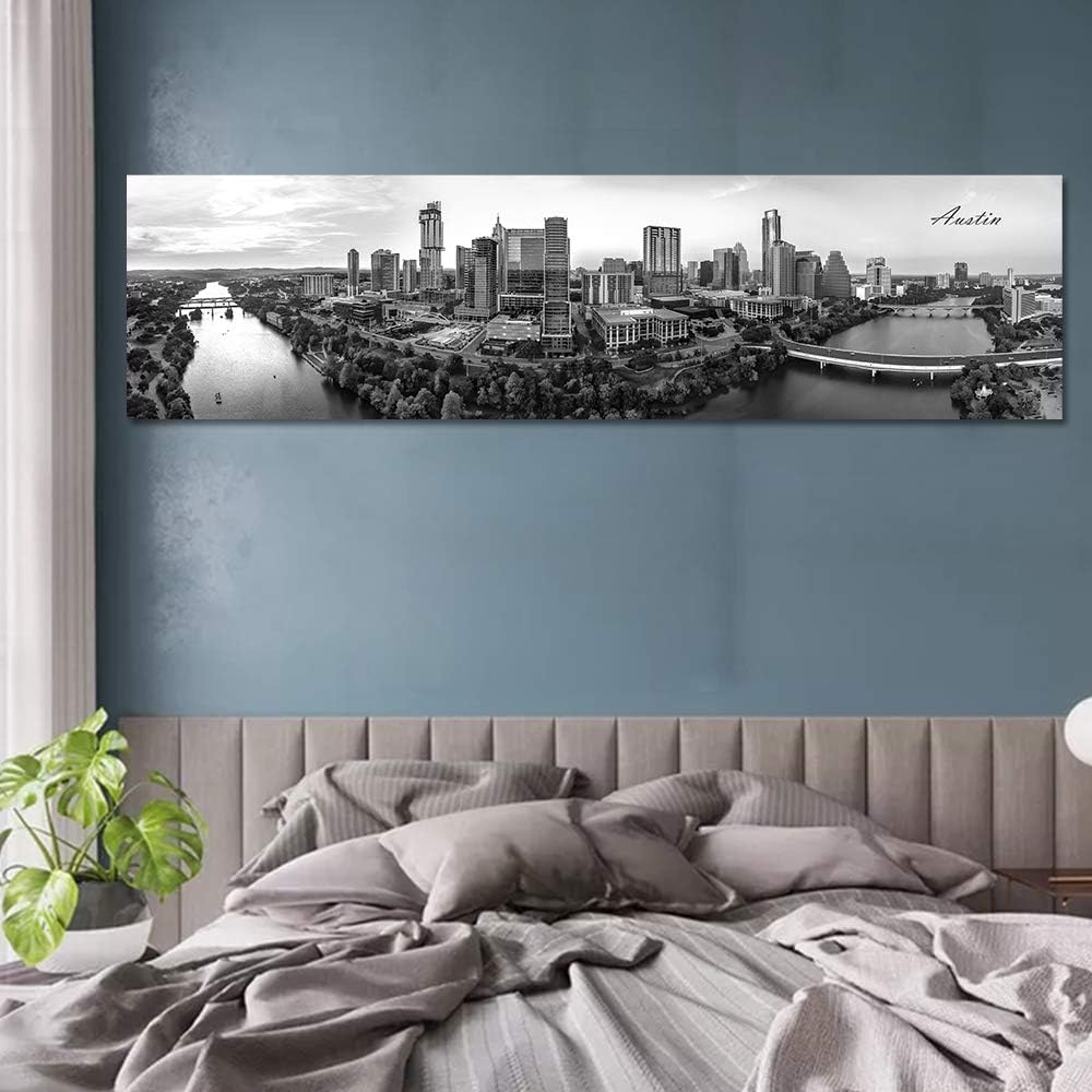 Austin Skyline Wall Art Cityscape Canvas Modern Home Decor Panorama Pictures City Building House Decorations
