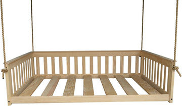 VersaLoft Amish-Made Pine Full Mission Swingbed with Rope, Unfinished